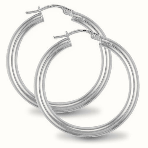 Sterling Silver 3mm polished creole Hoop Earrings – AER006C