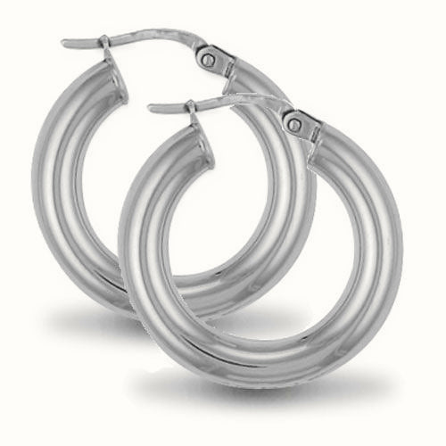 Sterling Silver 4mm polished creole Hoop Earrings – AER007A