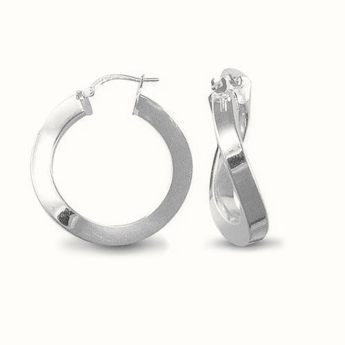 ladies 925 Sterling Silver formed creole Hoop Earrings – AER018