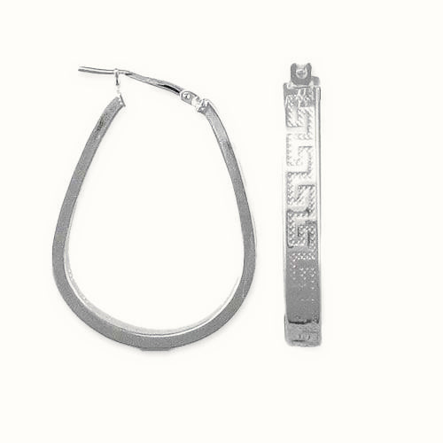 Sterling Silver Greek Key Hoop Earrings – AER020
