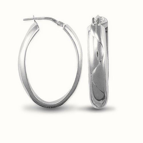ladies 925 Sterling Silver formed creole Hoop Earrings – AER022