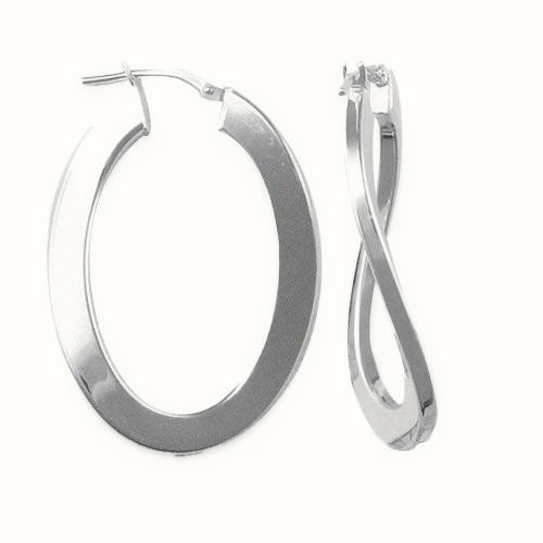 ladies 925 Sterling Silver formed creole Hoop Earrings – AER023