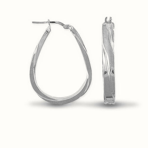 ladies 925 Sterling Silver formed creole Hoop Earrings – AER025