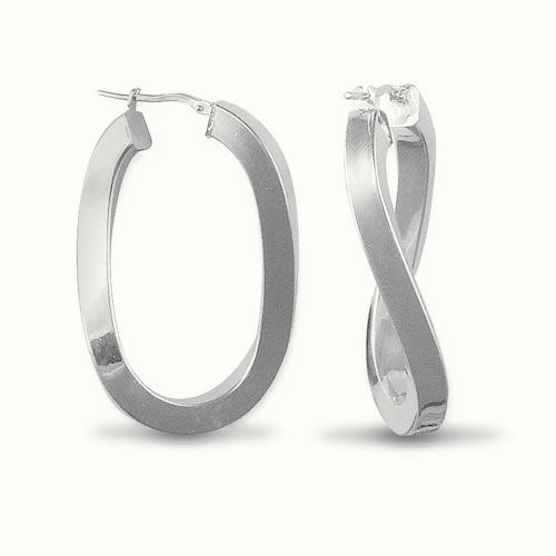 ladies 925 Sterling Silver formed creole Hoop Earrings – AER028