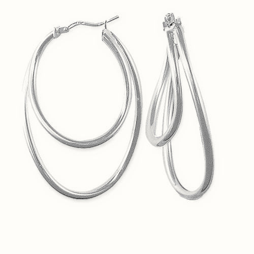 ladies 925 Sterling Silver formed creole Hoop Earrings – AER029