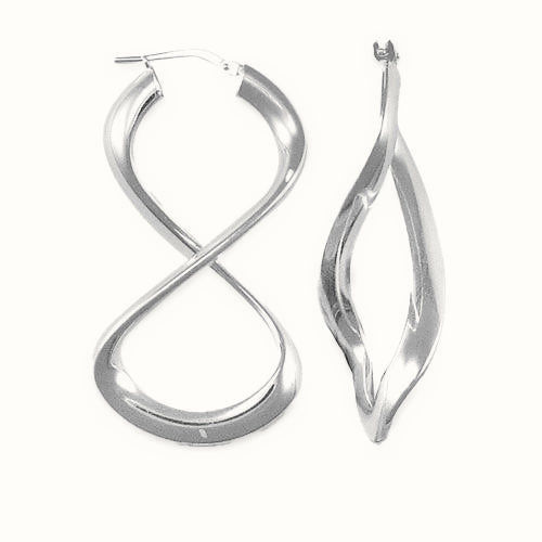 Sterling Silver Polished Figure of Eight Hoop Earrings – AER031