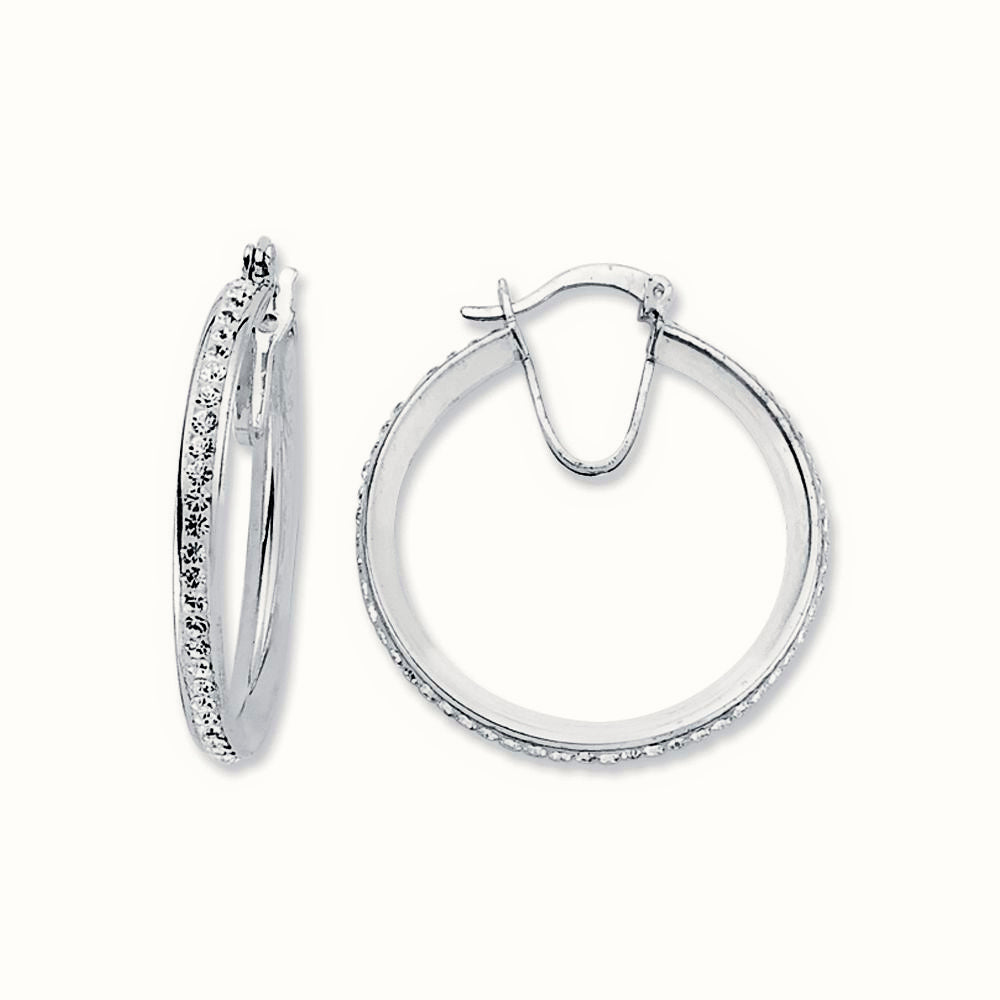 Sterling Silver Resin Set Hoop Earrings Earrimgs – AER131C