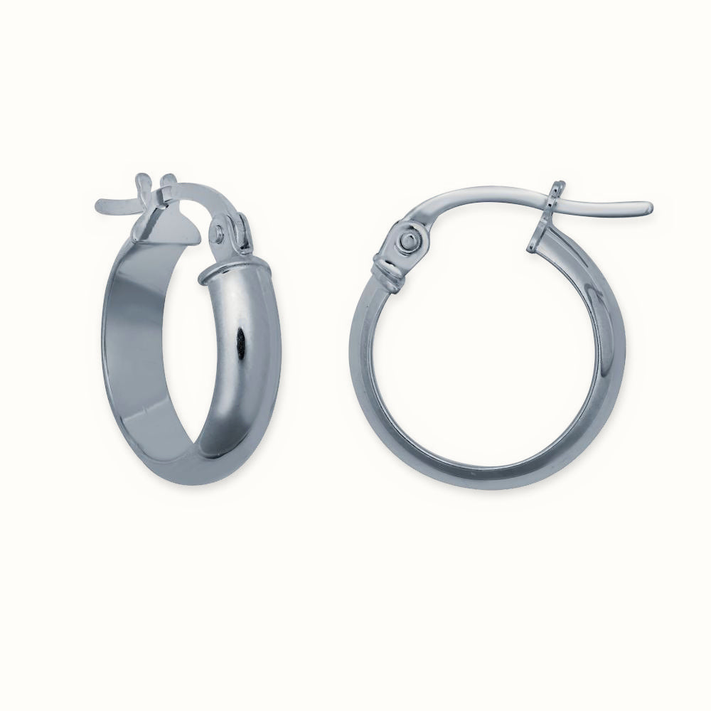 Sterling Silver 4mm Wedding Band Style Hoop Earrings – AER135A
