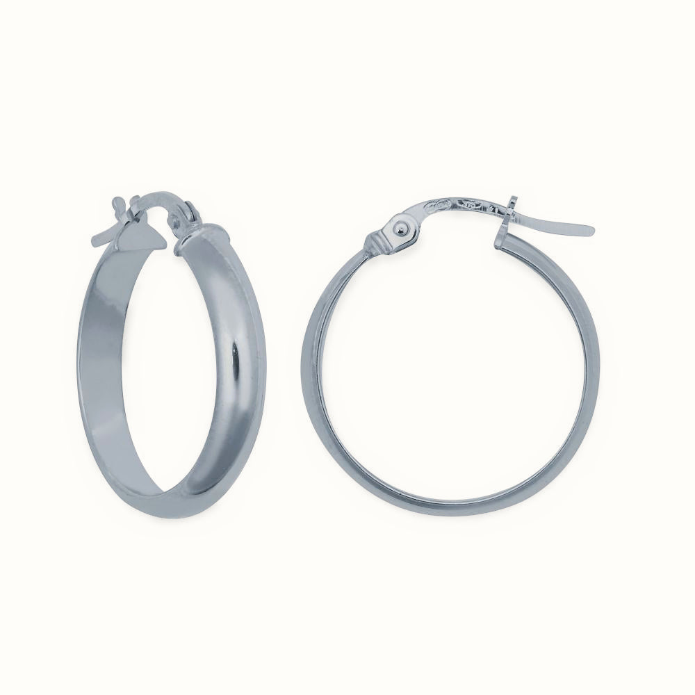 Sterling Silver 4mm Wedding Band Style Hoop Earrings – AER135B