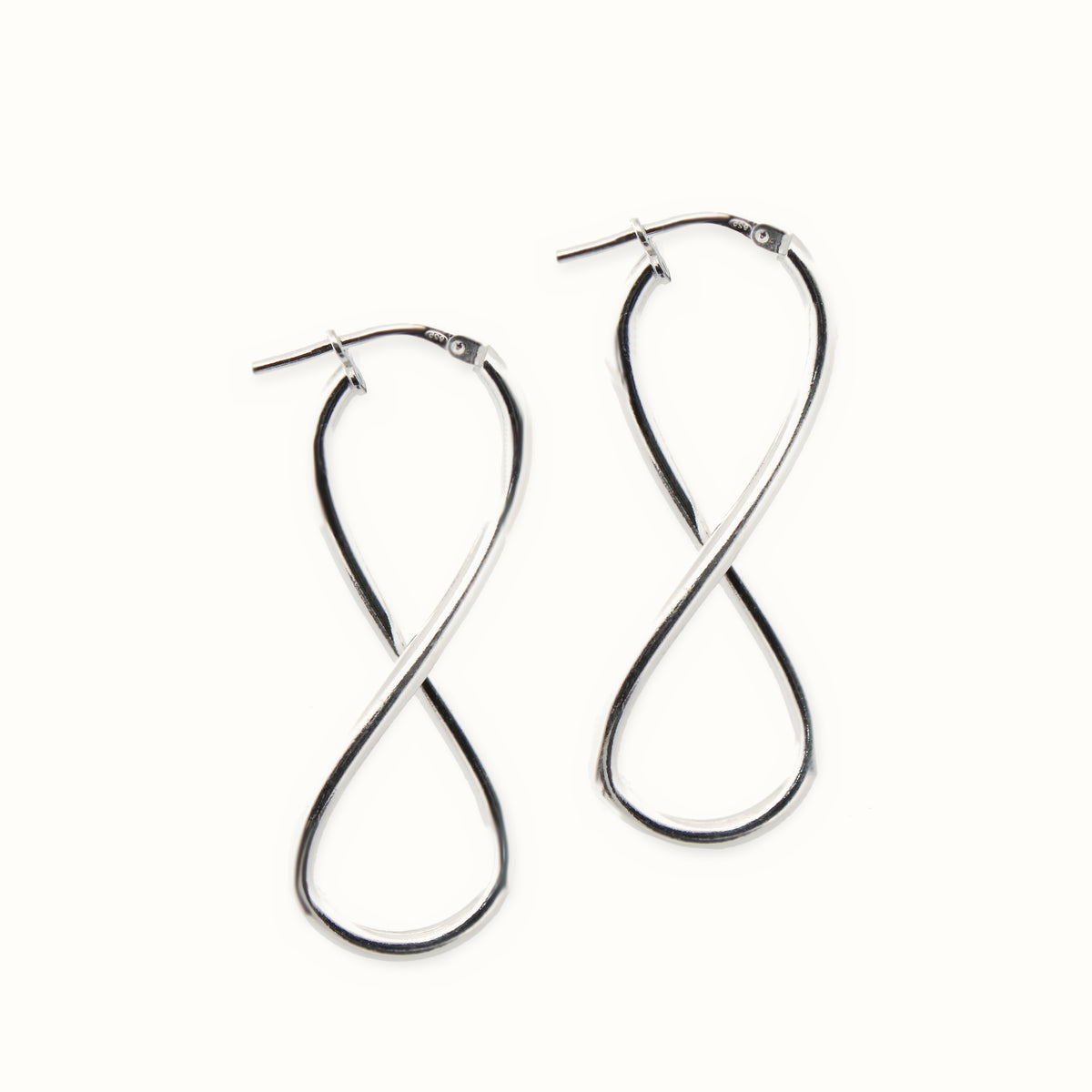 Sterling Silver Polished Figure of Eight Hoop Earrings – AER136