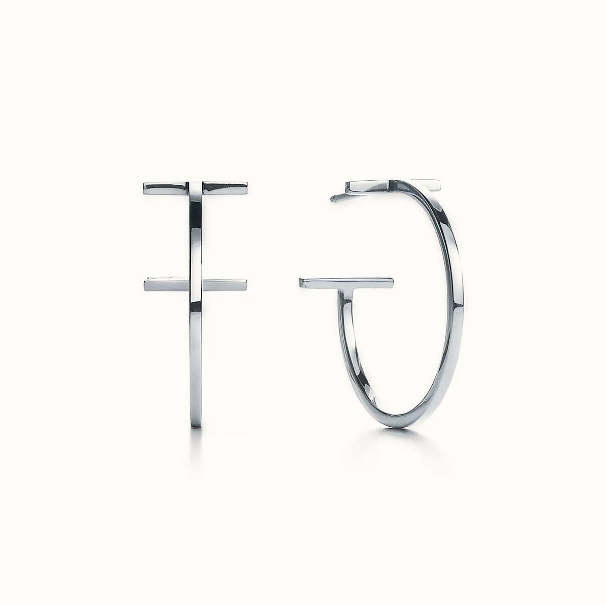 Sterling Silver Polished T Hoop 20mm Earrings – AER137