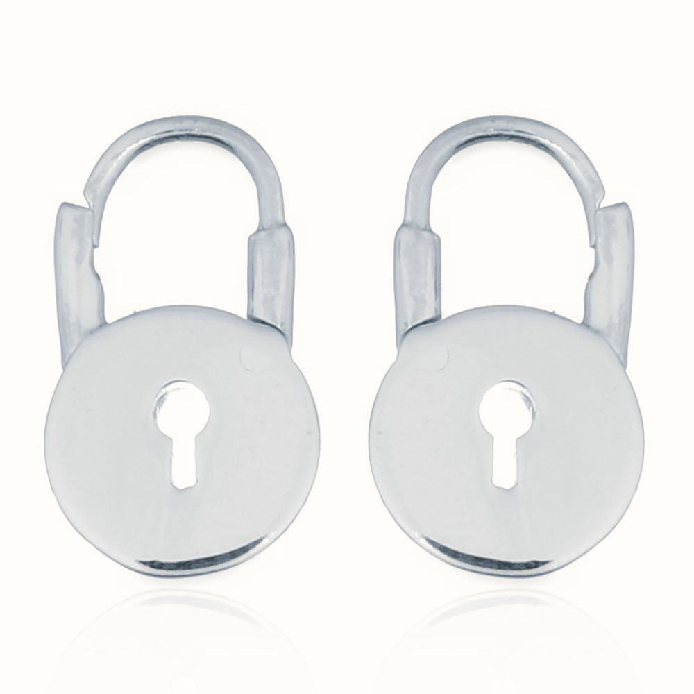 Sterling Silver Love Padlock Earrings – AER139