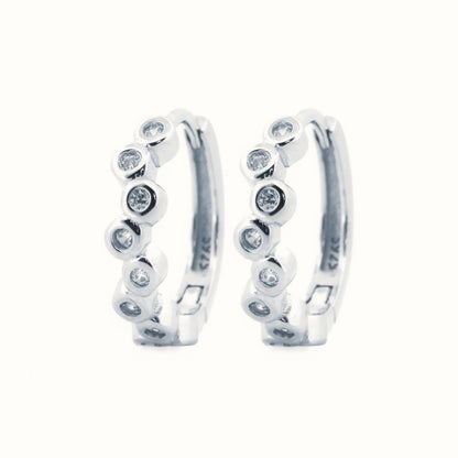 Sterling Silver Rhodium Plated CZ Set Earrings – AER154