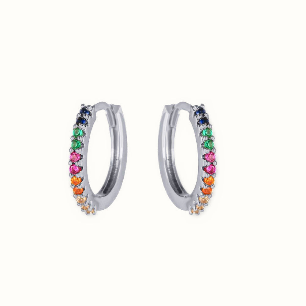 Sterling Silver Rhodium Plated CZ Set Earrings – AER157-RP
