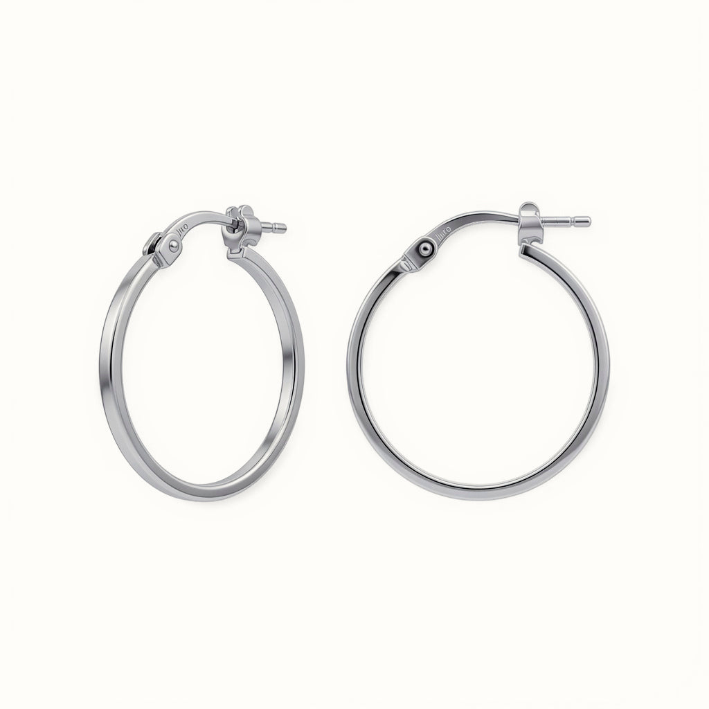 Sterling Silver Square Tube 17mm Hoops – AER272A