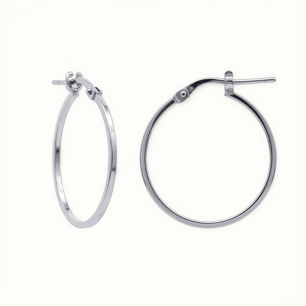 Sterling Silver Square Tube 22mm Hoops – AER272B