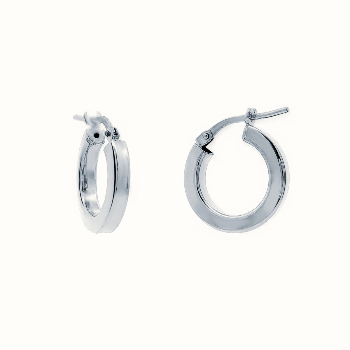 Sterling Silver Square Tube 15mm Hoops – AER273A