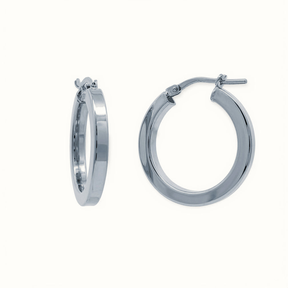 Sterling Silver Square Tube 20mm Hoops – AER273B