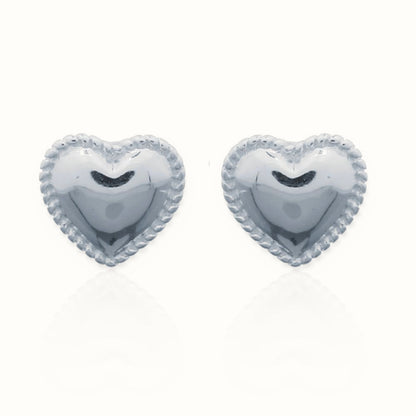 Sterling Silver Heart Stud Earrings – AES142