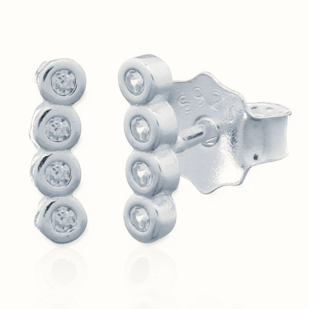 Sterling Silver Stud Earrings - CZ Set – AES143