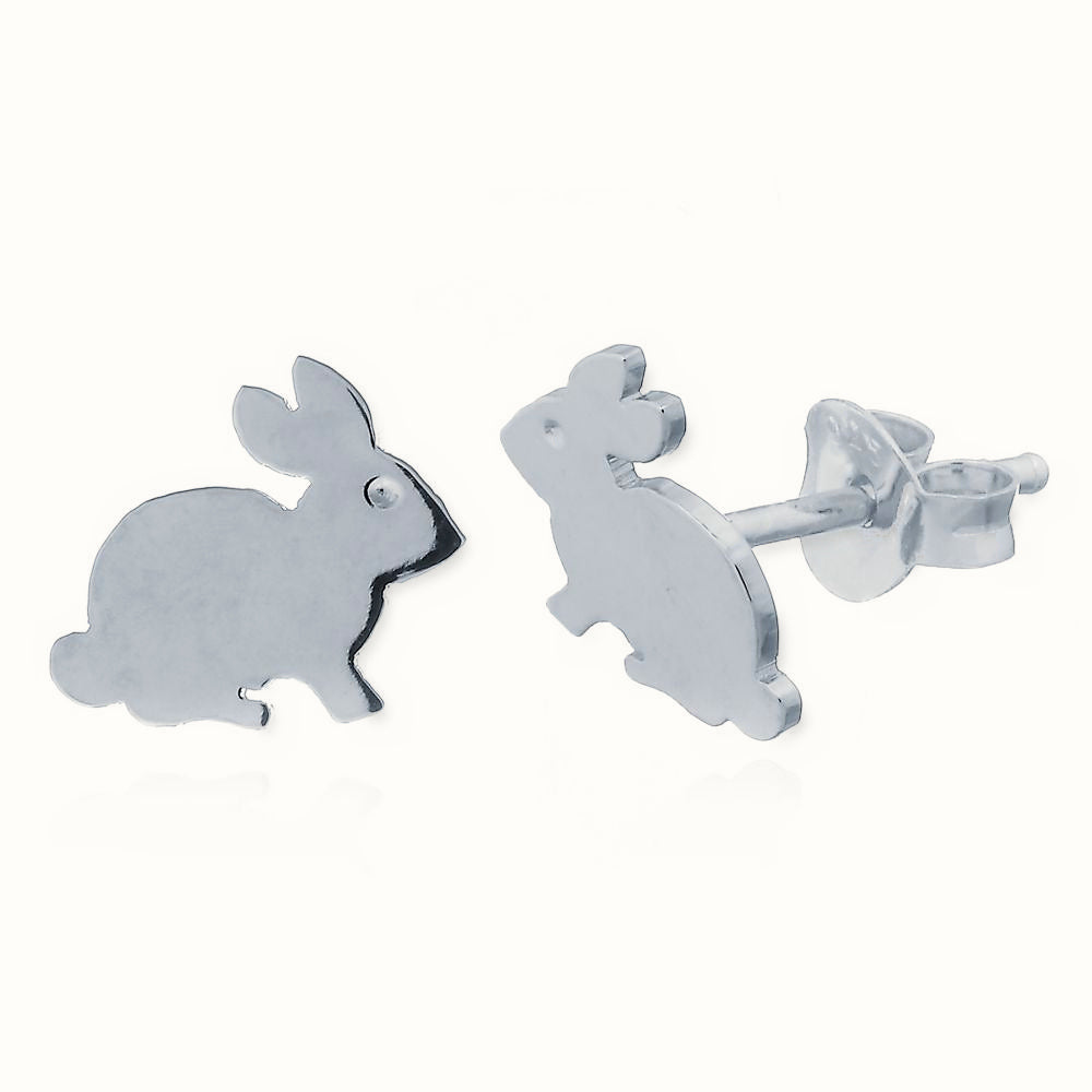 Sterling Silver Rabbit Stud Earrings – AES148