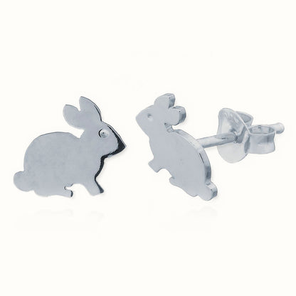 Sterling Silver Rabbit Stud Earrings – AES148