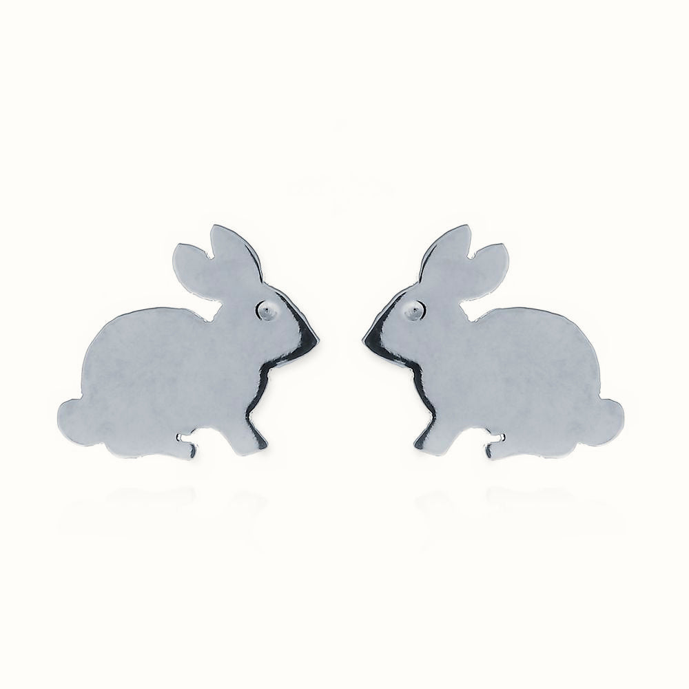 Sterling Silver Rabbit Stud Earrings – AES148