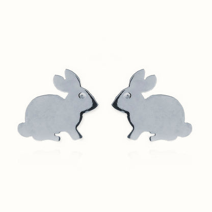 Sterling Silver Rabbit Stud Earrings – AES148