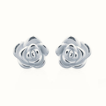 Sterling Silver Rose Stud Earrings – AES150