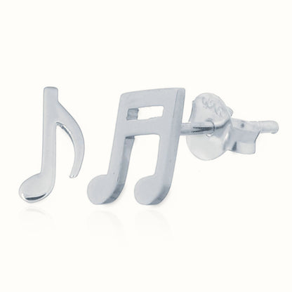 Sterling Silver Musical Note Stud Earrings – AES158