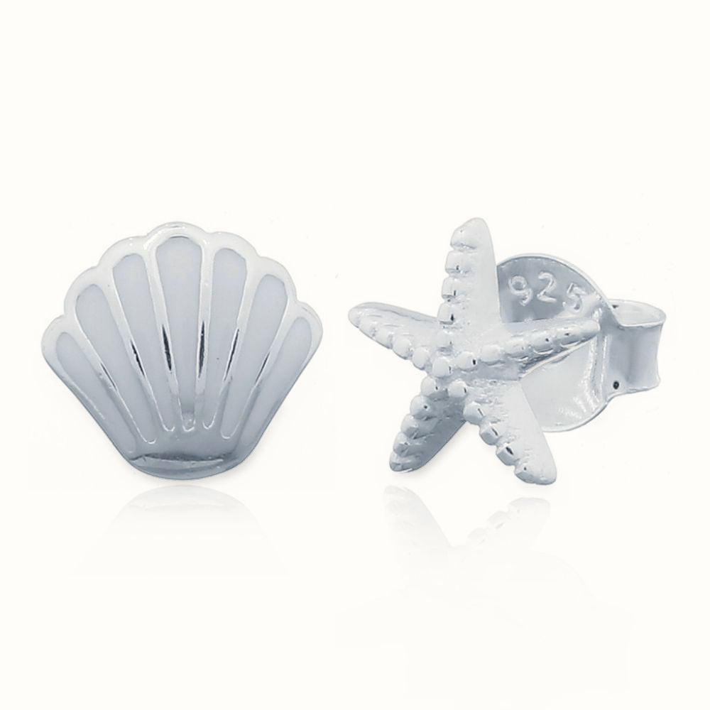 Sterling Silver Shell Stud Earrings – AES162