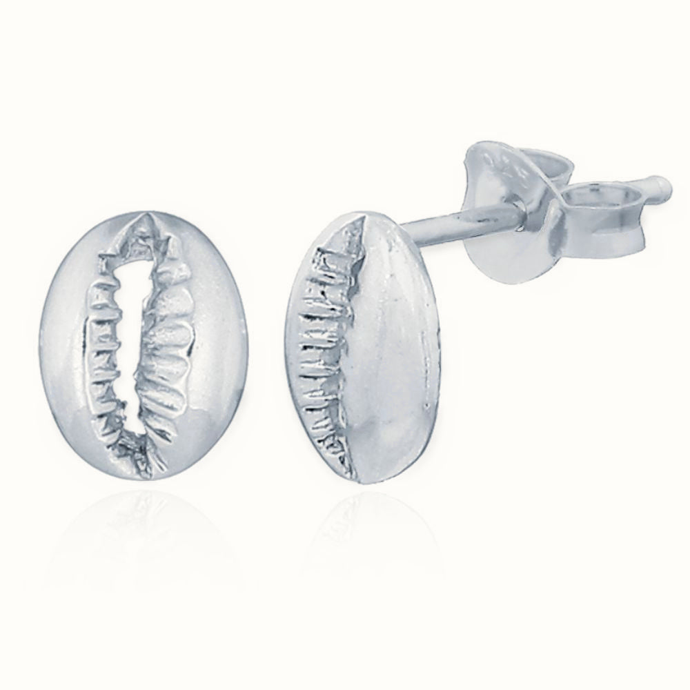 Sterling Silver Coffee Bean Stud Earrings – AES164