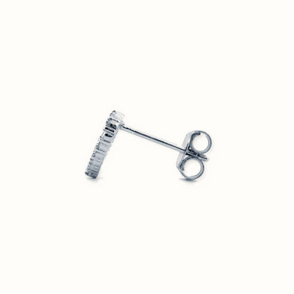 Sterling Silver Rhodium Plated CZ Set Heart Stud Earrings – AES170