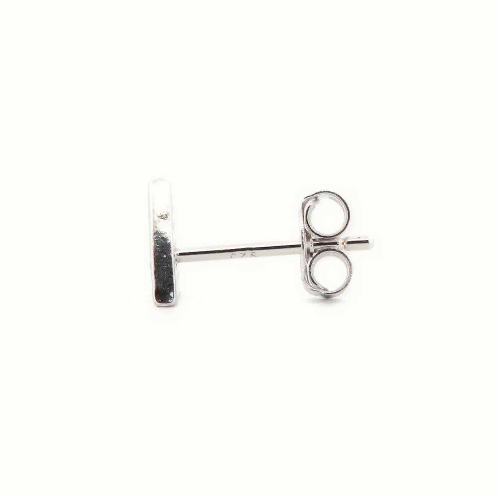 Sterling Silver Rhodium Plated CZ Set Triangle Stud Earrings – AES177
