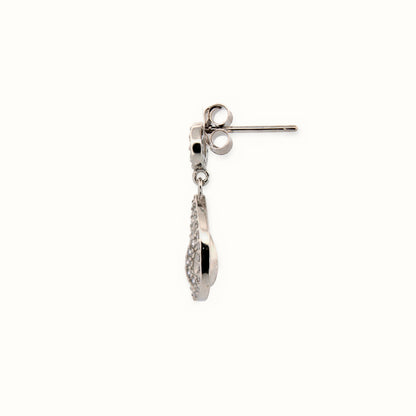 Sterling Silver Rhodium Plated CZ Set Drop Earrings – AES180