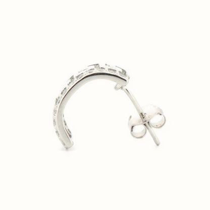 Sterling Silver Rhodium Plated CZ Set Stud Earrings – AES184