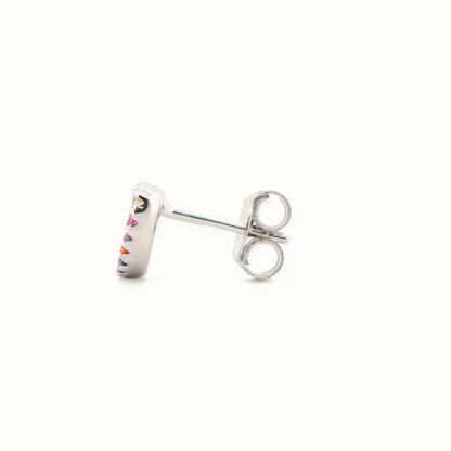 Sterling Silver Rhodium Plated CZ Set Stud Earrings – AES188