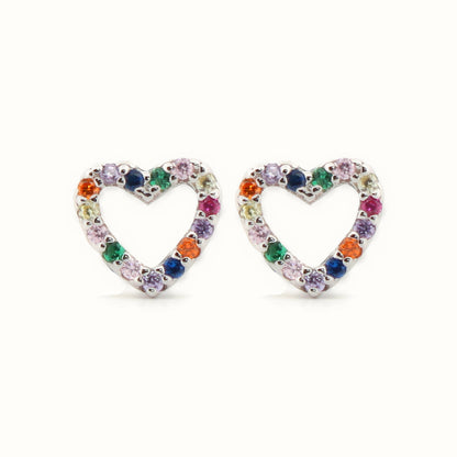 Sterling Silver Rhodium Plated CZ Set Stud Earrings – AES188