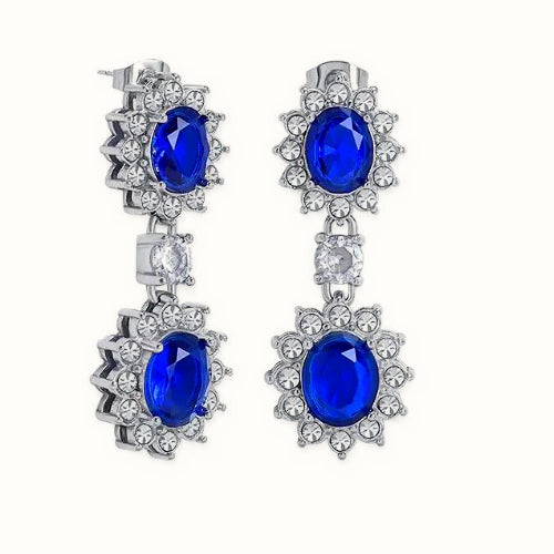 Sterling Silver Rhodium Plated Princess Kate Drop Earrings – AES190