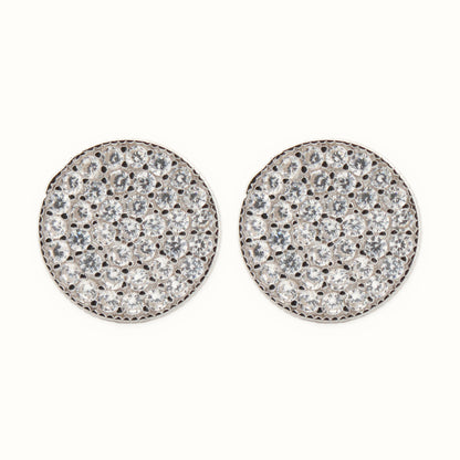 Sterling Silver Rhodium Plated CZ Set Stud Earrings – AES195