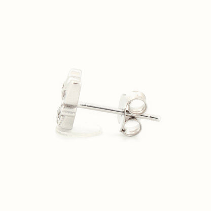 Sterling Silver Rhodium Plated CZ Set Stud Earrings – AES196