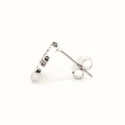 Sterling Silver Rhodium Plated CZ Set Stud Earrings – AES199