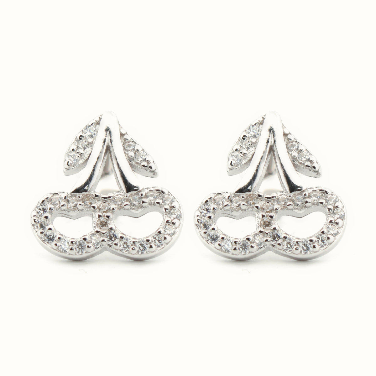 Sterling Silver Rhodium Plated CZ Set Stud Earrings – AES199
