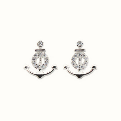 Sterling Silver Rhodium Plated CZ Set Stud Earrings – AES200