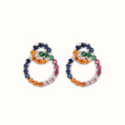 Sterling Silver Rhodium Plated CZ Set Stud Earrings – AES201