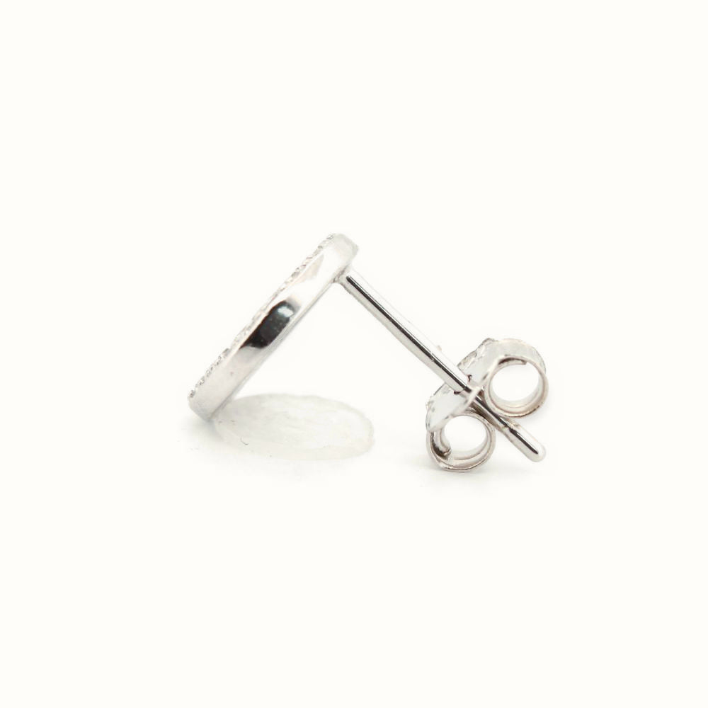 Sterling Silver Rhodium Plated CZ Set Stud Earrings – AES202