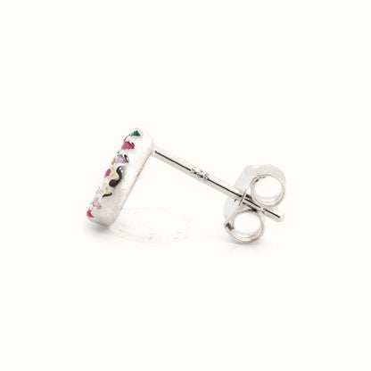 Sterling Silver Rhodium Plated CZ Set Stud Earrings – AES205