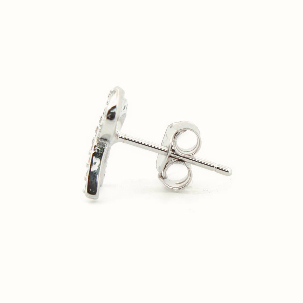 Sterling Silver Rhodium Plated CZ Set Stud Earrings – AES208