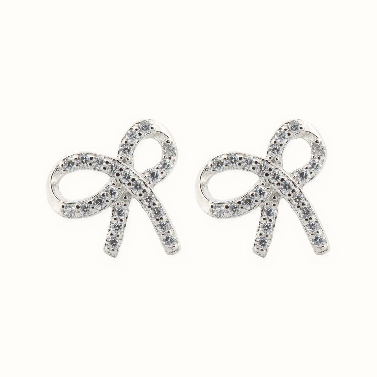 Sterling Silver Rhodium Plated CZ Set Stud Earrings – AES208