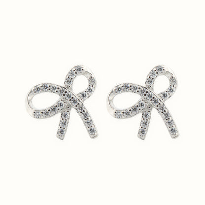 Sterling Silver Rhodium Plated CZ Set Stud Earrings – AES208
